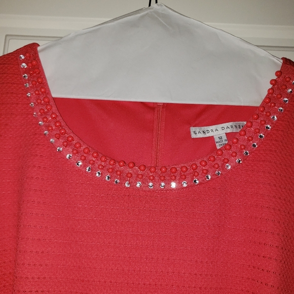 ❤Sandra Darren Beaded Collar Dress - Picture 2 of 6